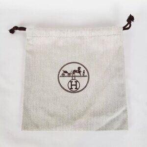 Hermes Dust Bag Pouch Tweed Empty Scarf Belt Watch Drawstring top 8.5” x 8.5”